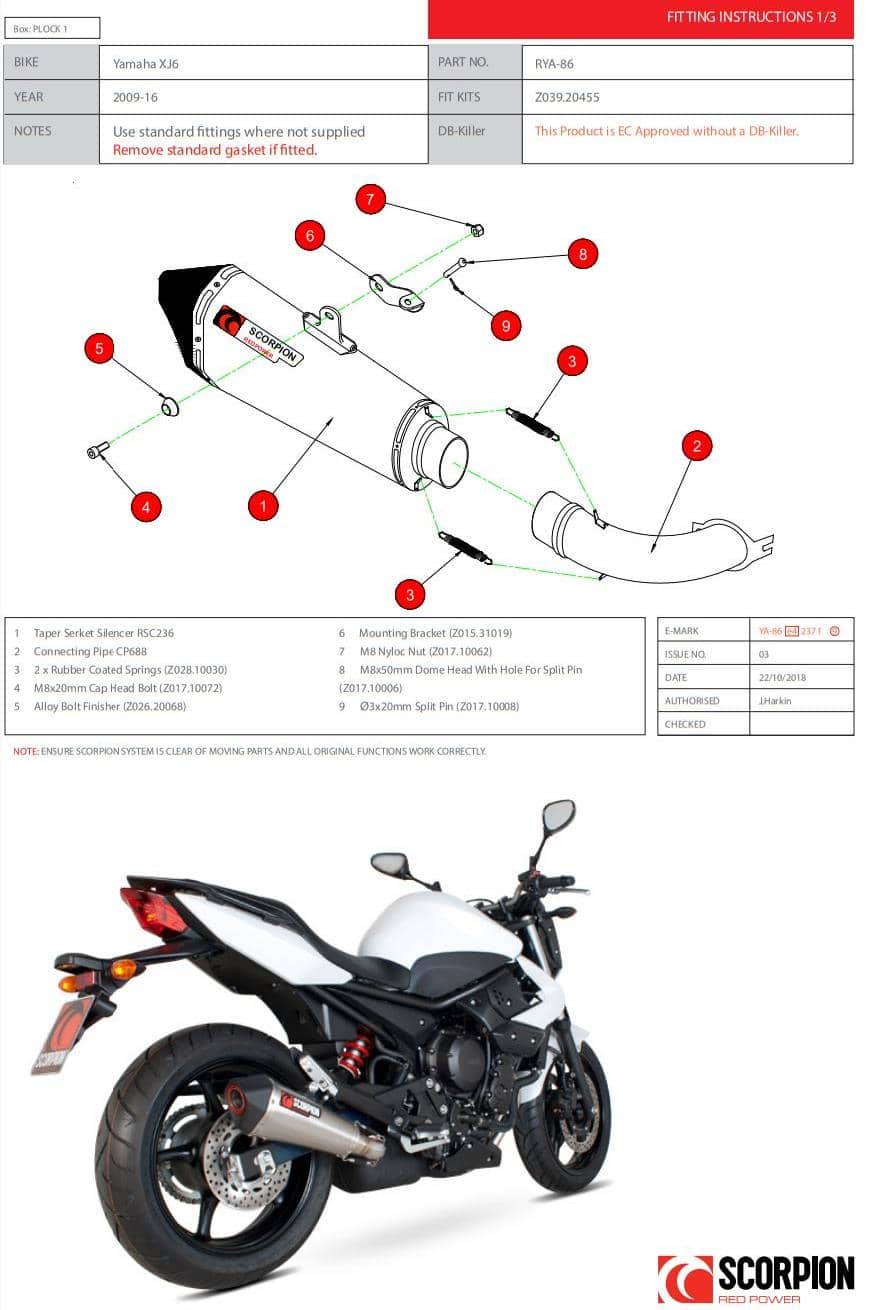 Scorpion Exhaust Serket Parallel Slip-on Carbon Fibre Yamaha XJ6 2009-2016-RYA86CEO