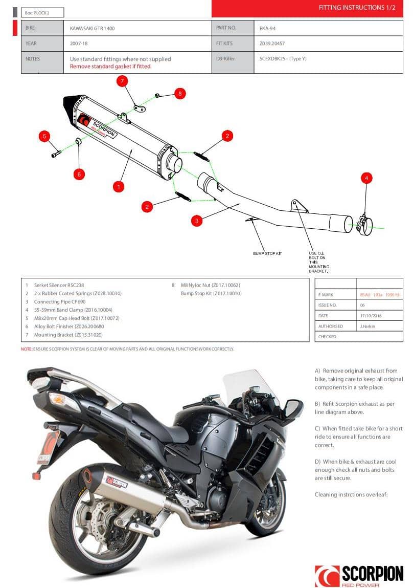 Scorpion Exhaust Serket Parallel Slip-on Carbon Fibre Kawasaki GTR 1400 2007-18-RKA94CEO