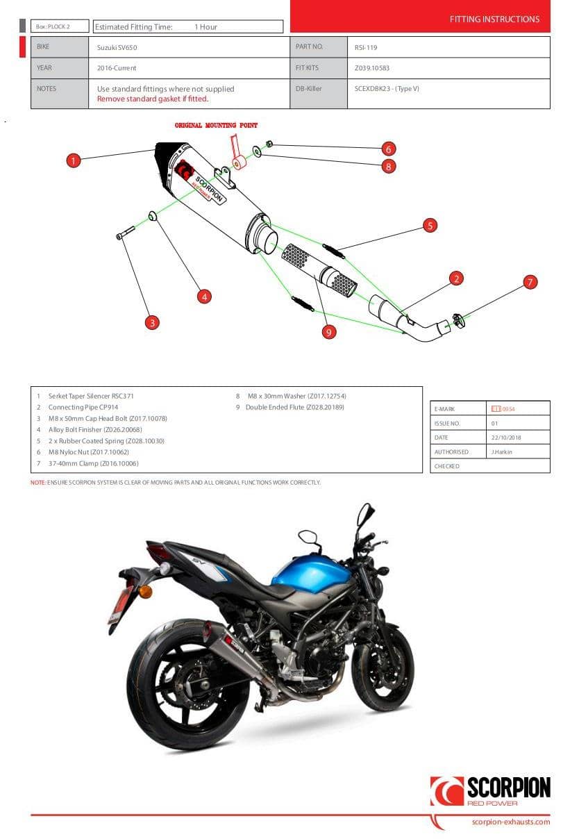 Sv650 scorpion hot sale exhaust