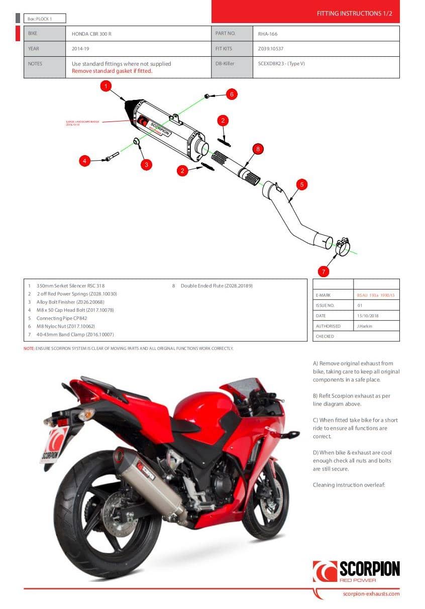 Scorpion Exhaust Serket Parallel Slip-on Carbon Fibre Honda CBR 300 R 2014-2019-RHA166CEO