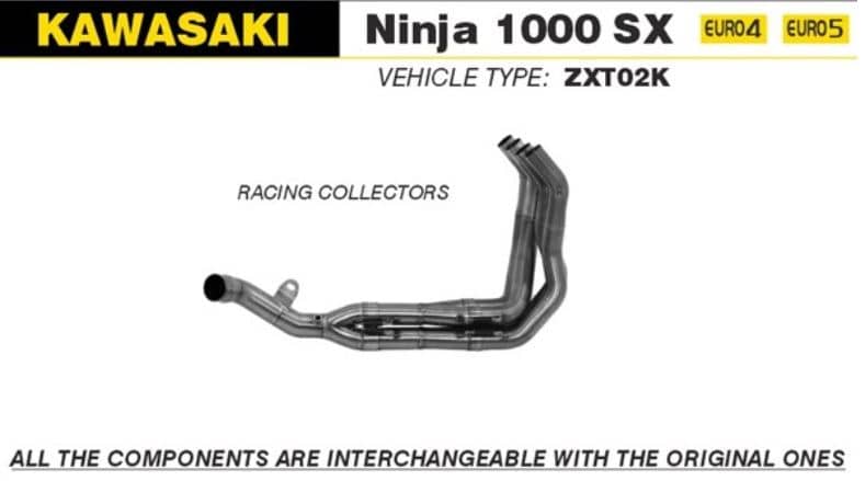 Arrow Exhaust Racing Collectors For Kawasaki Ninja 1000 SX 2020 - 2023-71728MI