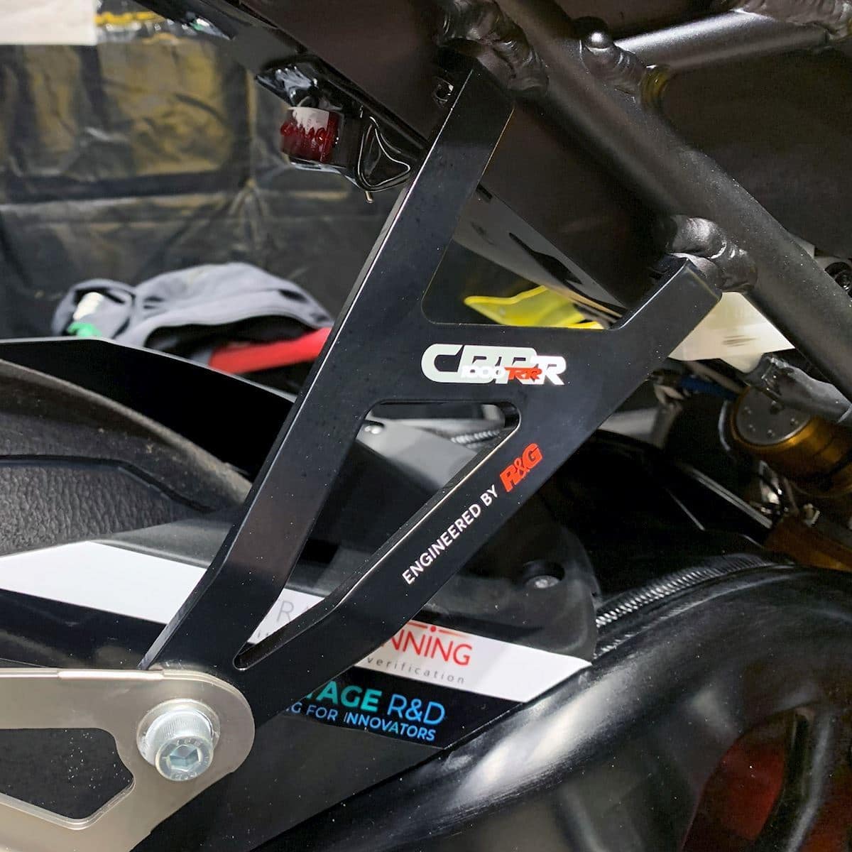 R&G Exhaust Hanger Blank Plate Kit Black Honda CBR1000RR-R Fireblade SP 20 - 22-EH0101BKA-1
