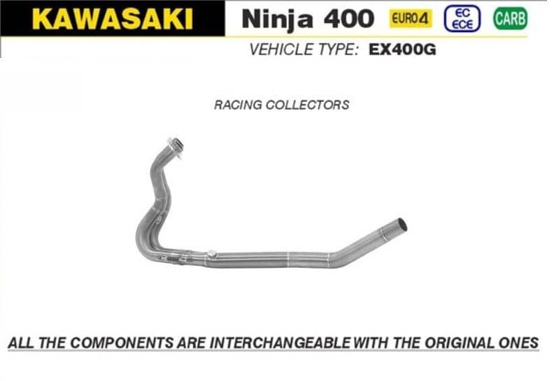 Arrow Exhaust Racing Collectors For Kawasaki Ninja 400 2018 - 2021-71686MI