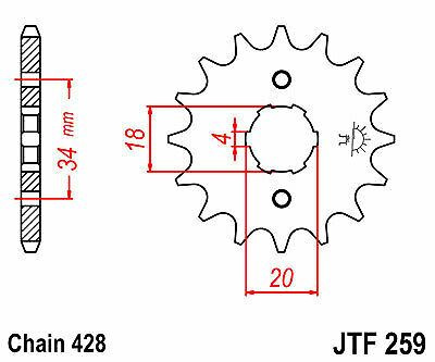 JT Front Sprocket 17 Tooth JTF259-17-JTF259-17