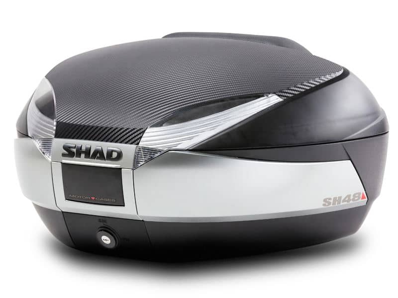 SHAD SH48 Top Box Black/Titanium Inc Backrest & Carbon Cover