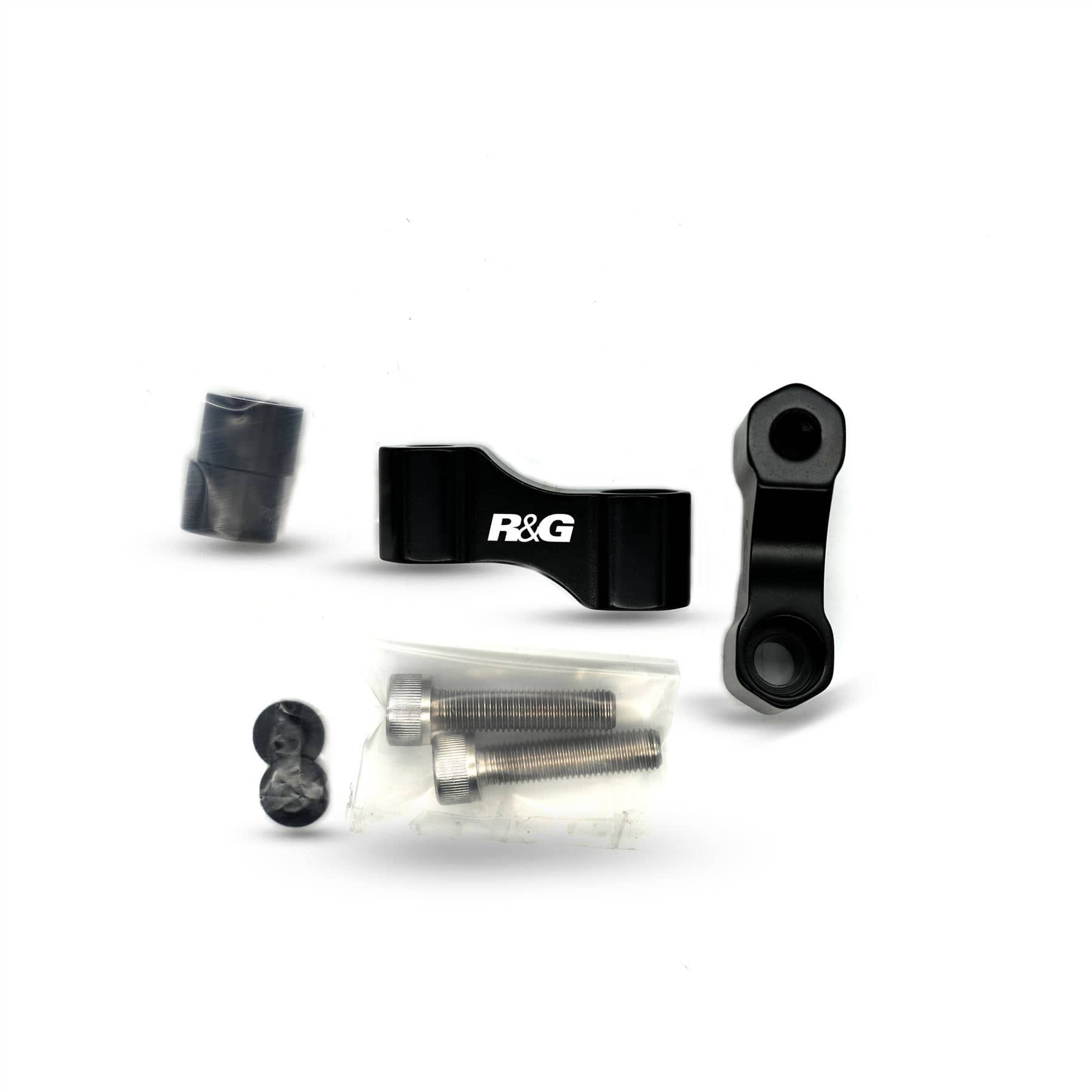 R&G Mirror Wideners Black (M10x1.25 RH Thread 45mm) Italjet Dragster 125 2022-23-MW0002BK-FL51