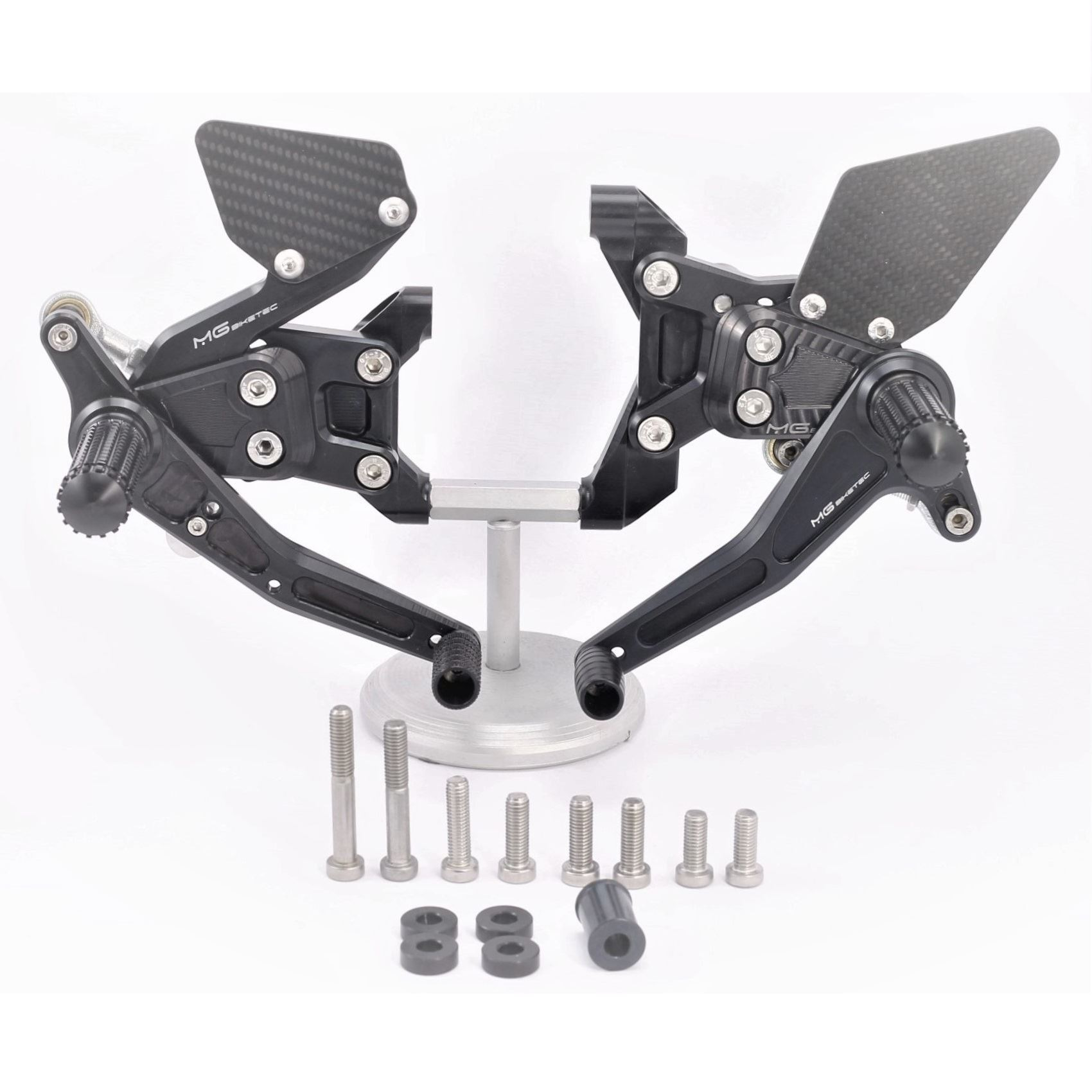 MG Biketec Rearset Kit Black Folding Footpegs Standard DUCATI 959 Panigale 16-19