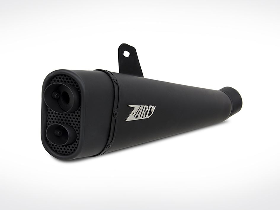 Zard Exhaust Low Mount Short Black Stainless Full Sys Triumph Thruxton 900 05-06-ZTP049S00SSO-O-B-FL5