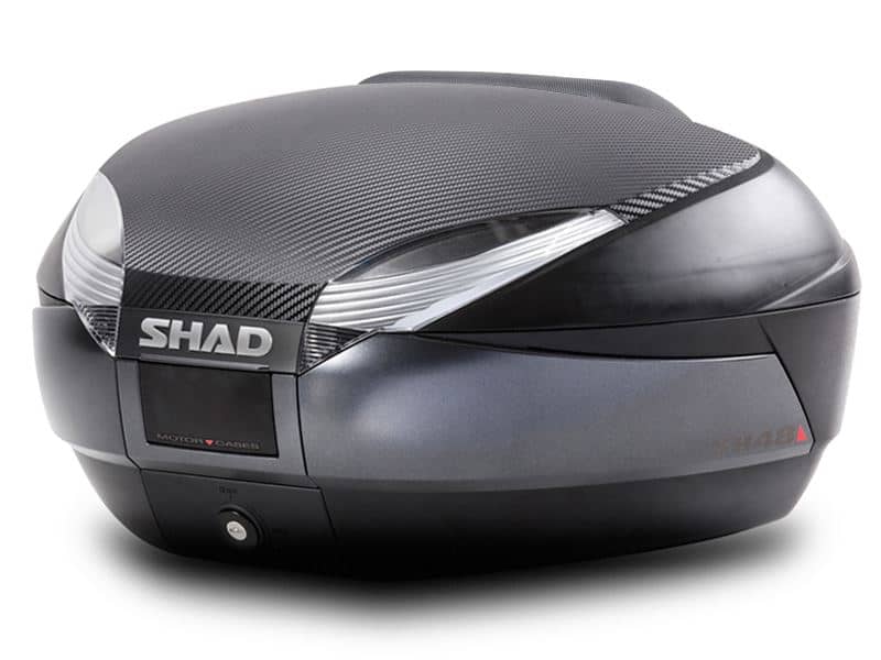 SHAD SH48 Top Box Black/Dark Grey Inc Backrest & Carbon Cover