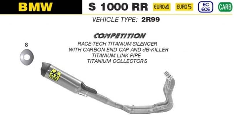 Arrow Exhaust Competition Full Sys Race-Tech Titanium BMW S 1000 RR 19-23-71205CKZ