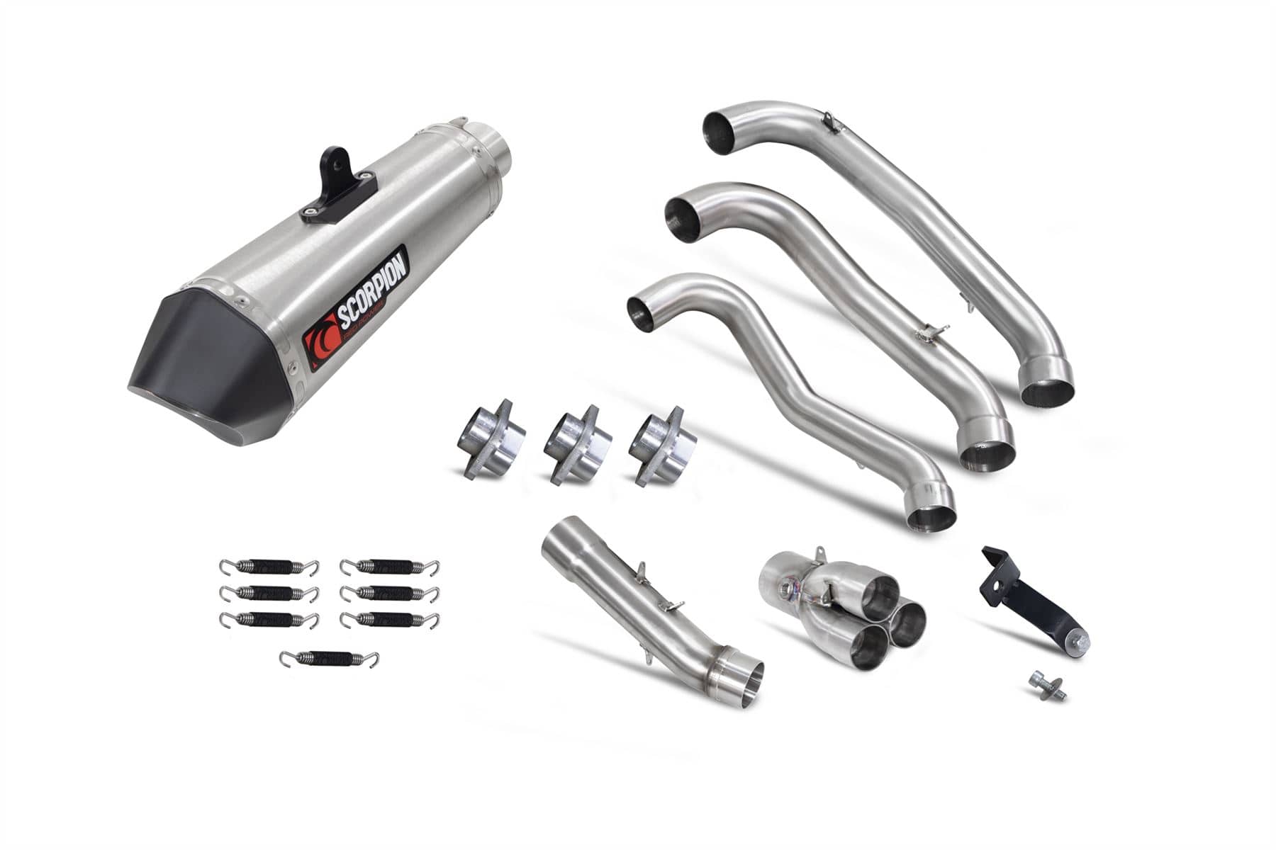 Scorpion Serket Full System Brushed Stainless Exhaust Triumph Trident 660 21-22-RTR91SYSSEO