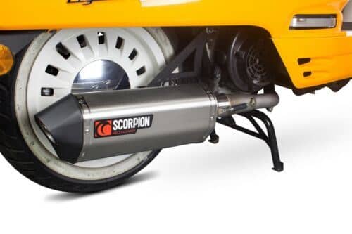 Scorpion Exhaust Serket Full Systm Brushed Steel Peugeot Django 125-150 17-18-RPG105SEO
