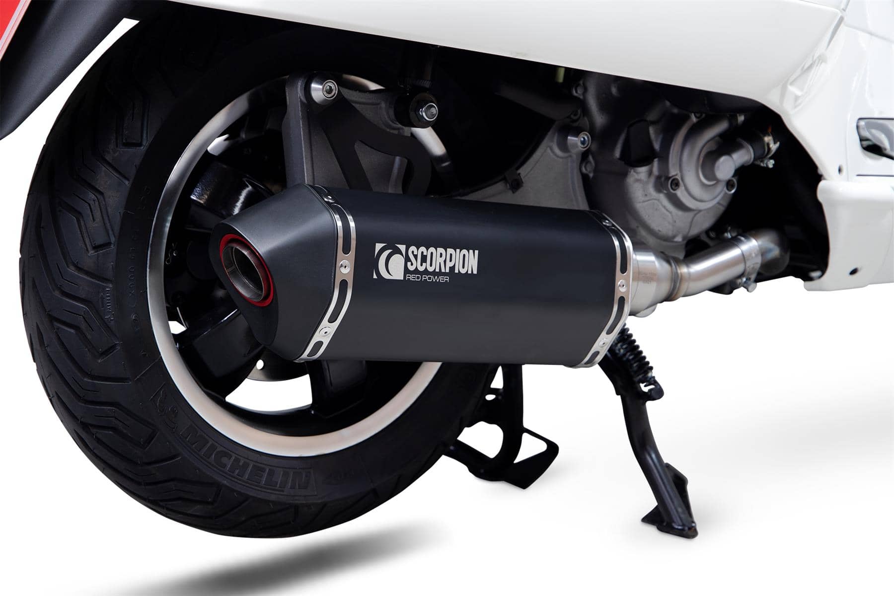 Scorpion Serket Exhaust Black ceramic Half system Vespa GTS 300 Euro 5 2020-2022-RVE220BCER