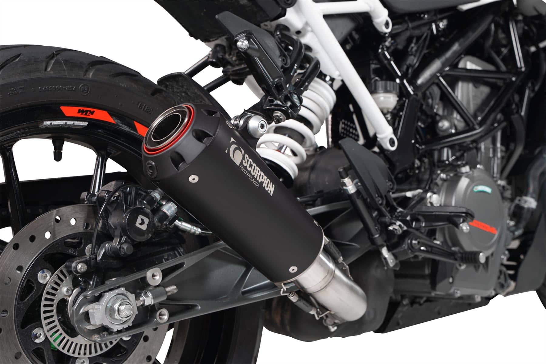 Scorpion Exhaust Red Power Slip-On Black Ceramic KTM 390 Duke 2021-2022-PKT92BCER