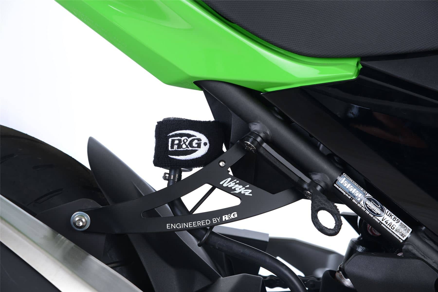 R&G Exhaust Hanger & Footrest Blank Plate Kit Black Kawasaki Ninja 250 2018-2020
