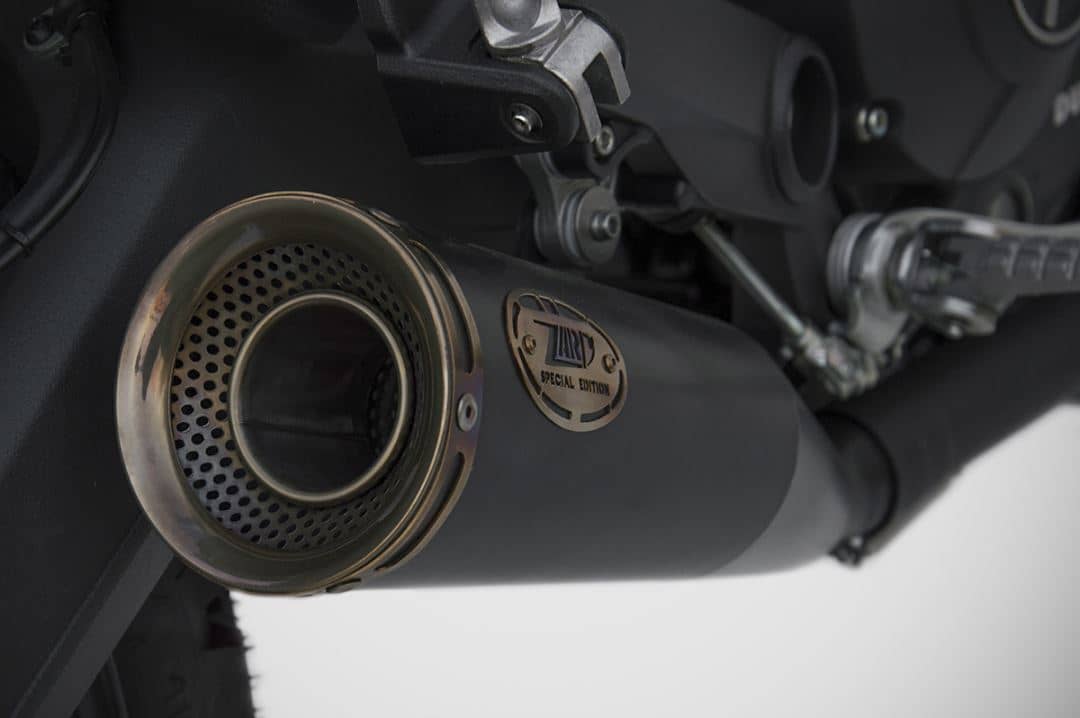 Zard Exhaust Zuma Stainless Slip-On Black Coated Ducati Scrambler Icon 2021-2022-ZDU796S10SSO-B-FL1