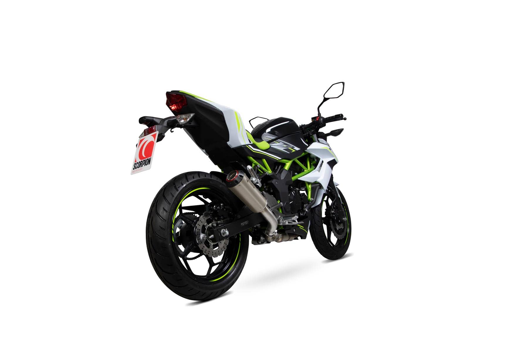 Scorpion Exhaust Power Slip-on Titanium Kawasaki Z125 Red 2018-2022-PKA126TEO