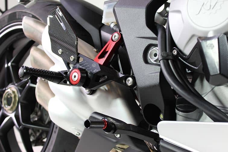 Gilles MUE2 Adjustable Rearset Kit Black & Red MV AGUSTA F3 675 2013 - 2016-MUE2-MV01BR