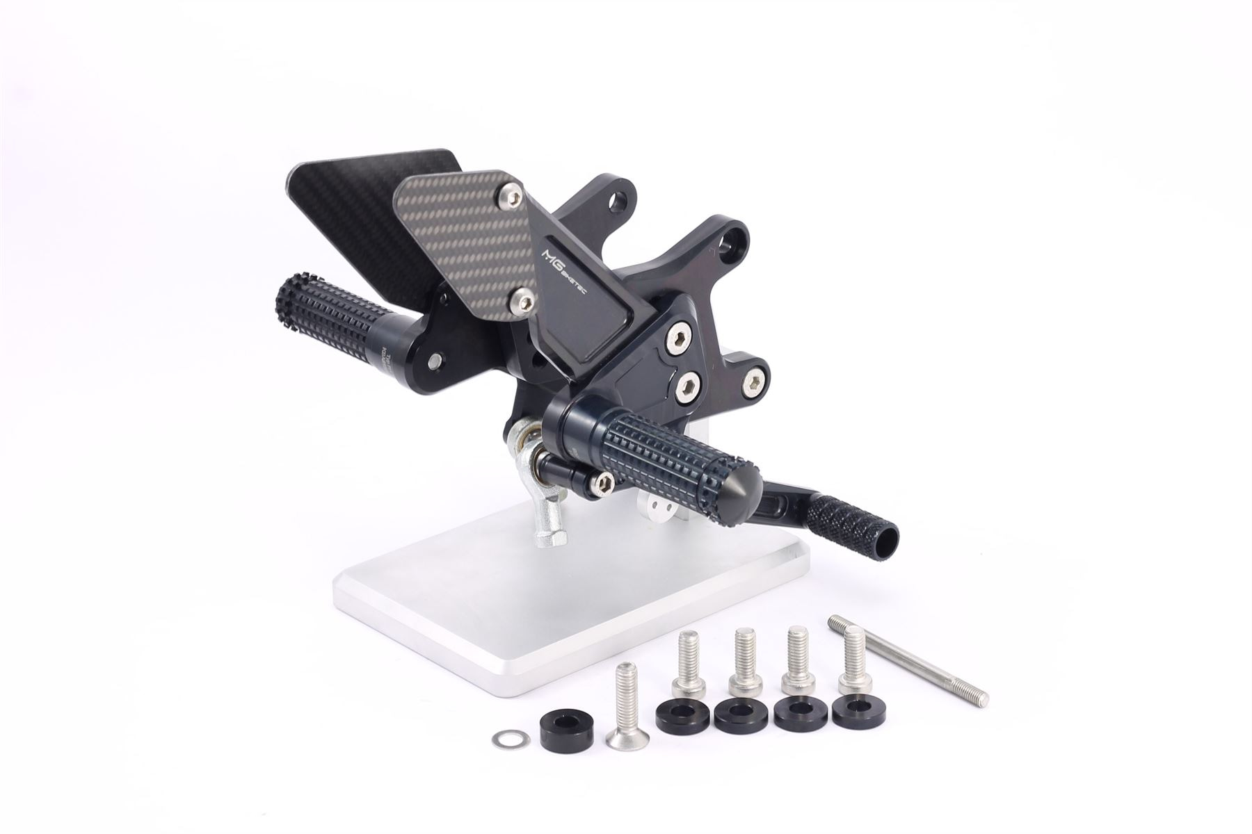 MG Biketec Rearset Kit Black Fixed Footpegs APRILIA RSV4 1100 Factory 2020-2021-2502-067021