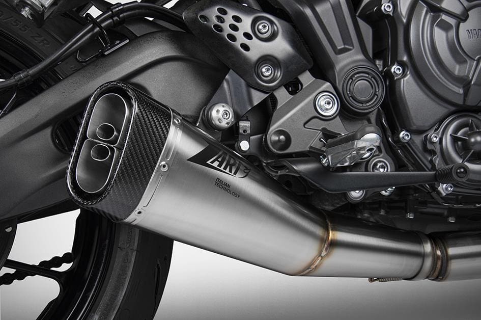 Zard Exhaust 2-1 Stainless Full System Carbon End Cap Yamaha MT-07 2014-2020-ZYH105S00SCO-E4