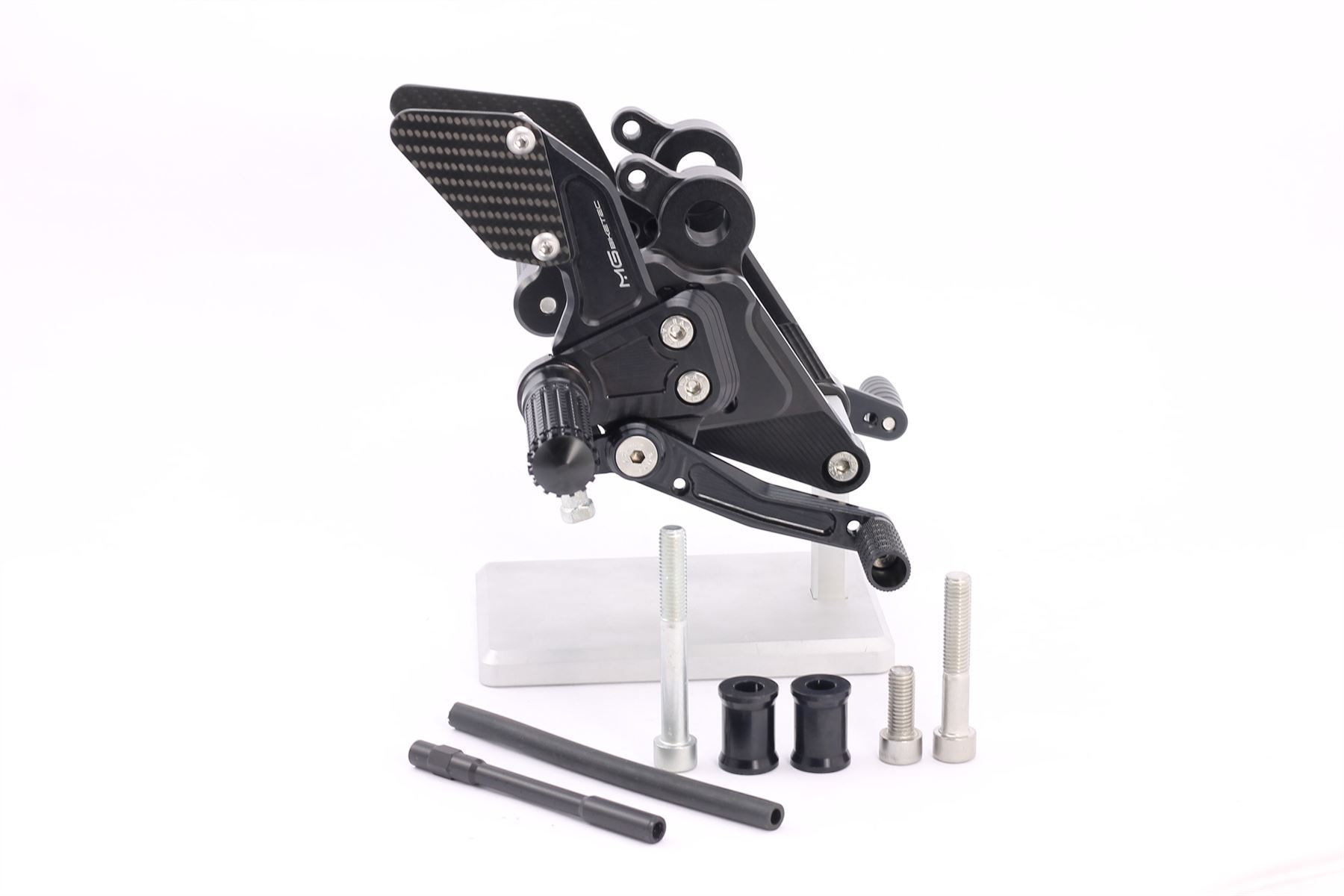 MG Biketec Rearset Kit Black Fixed Footpegs DUCATI Monster 796 2010 - 2014-2500-155008-FL4